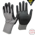 NMSAFETY anticut niveau 5 noir pu gants de protection des mains / HPPE gant de sécurité en388 4543